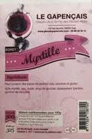 Quantité de sucre dans Sorbet Myrtille