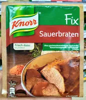 Sucre et nutriments contenus dans Knorr fix