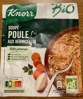 Sokerin määrä sisällä Knorr Soupe Déshydratée Bio Poule aux Vermicelles 36g