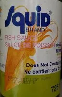 Sucre et nutriments contenus dans Squid