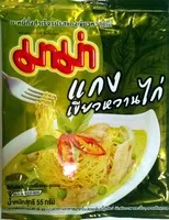 Suhkru kogus sees Instant Noodles Chicken Green Curry Flavor