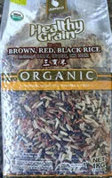 Cantidad de azúcar en brown, red, black rice