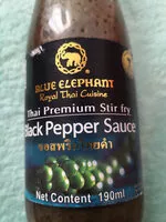 Suhkru kogus sees Blue Elephant Black Pepper Sauce 190ML
