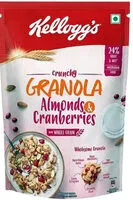 Sokerin määrä sisällä Kelloggs Crunchy Granola Almonds & Cranberries