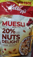 Jumlah gula yang masuk Kelloggs Muesli With 20% Nuts Delight