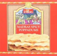 Sokerin määrä sisällä Madras spicy poppadums