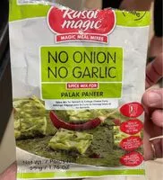 Cantidad de azúcar en Palak Paneer