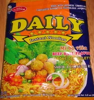 İçindeki şeker miktarı Instant Noodles Beef Ball Flavor
