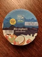 चीनी की मात्रा Bio vom Berg organic whole milk yogurt from haymilk TSG yogurt - 250g - coconut/almonds