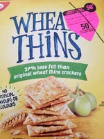 中的糖分和营养成分 Wheat thins