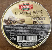 Suhkru kogus sees Libamáj Pâté pirított dióval
