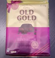 Suhkru kogus sees Old gold dark chocolate rhum raisin