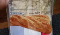 Suhkru kogus sees 2 white baguettes