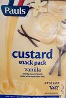 Sokerin määrä sisällä Pauls custard snack pack