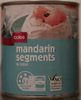 Suhkru kogus sees Coles Mandarin Segments in Syrup