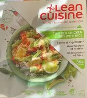 Jumlah gula yang masuk Lean cuisine thai red chicken curry