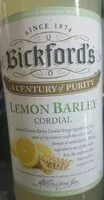 चीनी की मात्रा Bickford's Lemon Barley Cordial