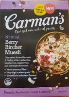Sokerin määrä sisällä Berry bircher muesli
