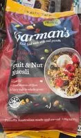 Sokerin määrä sisällä Fruit & nut muesli