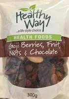 Количество сахара в Goji berries,fruits,nuts & chocolate