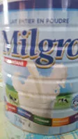 Sucre et nutriments contenus dans Milgro