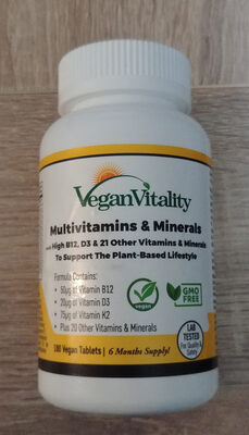 Sugar and nutrients in Vegan vitality