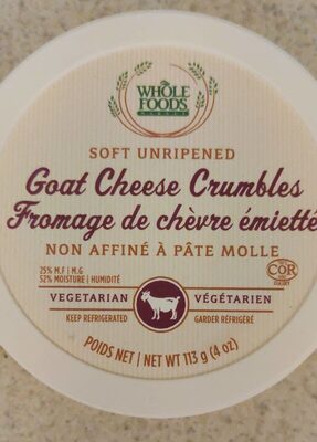 Sucre et nutriments contenus dans Whole foods