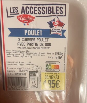 Sucre et nutriments contenus dans Les accessibles