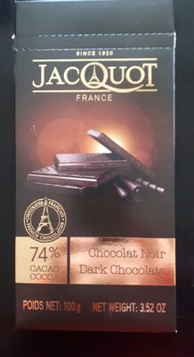 Sucre et nutriments contenus dans Chocolat noir