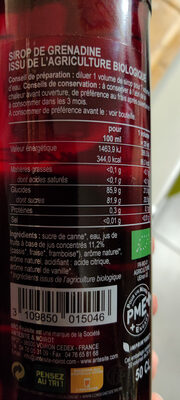 Sirop de grenadine bio