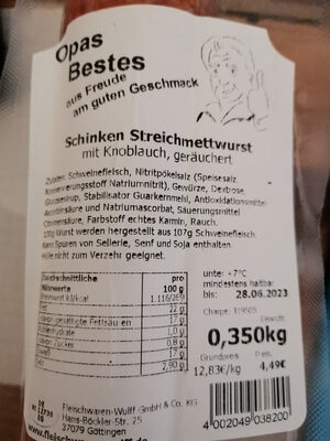 Zucker und Nährstoffe drin Opas bestes