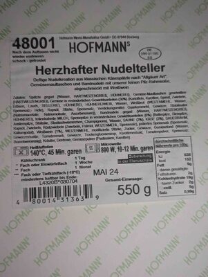 Zucker und Nährstoffe drin Hofmann s