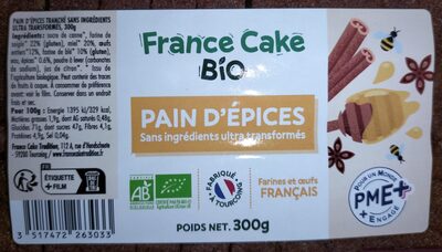 Sucre et nutriments contenus dans France cake