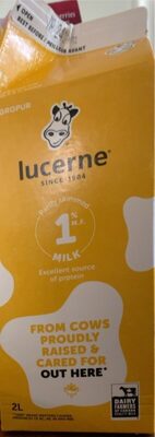 Sucre et nutriments contenus dans Lucerne