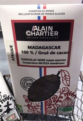 Sucre et nutriments contenus dans Alain chartier artisan chocolatier