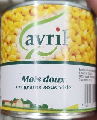 Sucre et nutriments contenus dans Avril