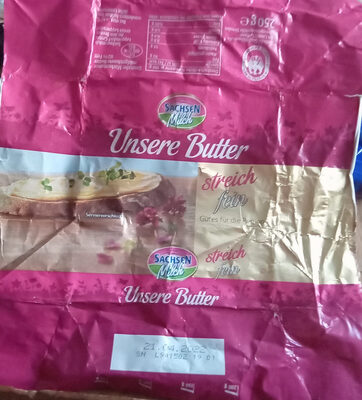 Zucker und Nährstoffe drin Unsere butter