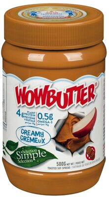 Sucre et nutriments contenus dans Wow butter