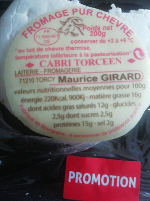 Sucre et nutriments contenus dans Cabri torceen