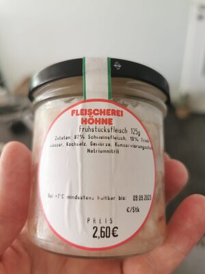 Zucker und Nährstoffe drin Fleischerei hohne