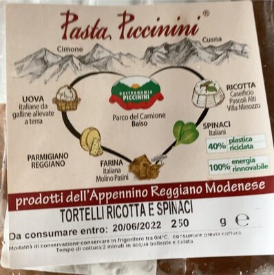 Suhkur ja toitained sees Pasta puccinini