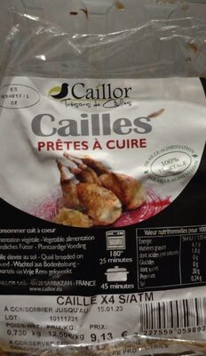 Sucre et nutriments contenus dans Caillor