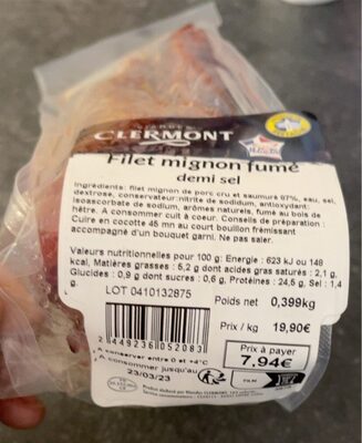 Filet mignon de porc fume