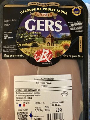 Sucre et nutriments contenus dans Poulet du gers