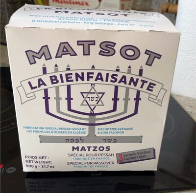 Sucre et nutriments contenus dans Matsot