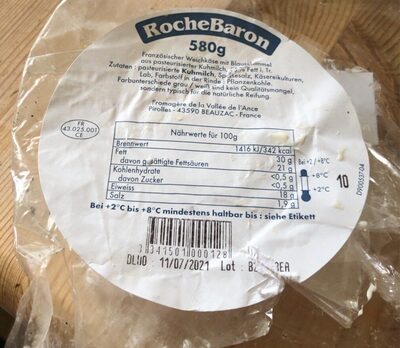 Zucker und Nährstoffe drin Rochebaron