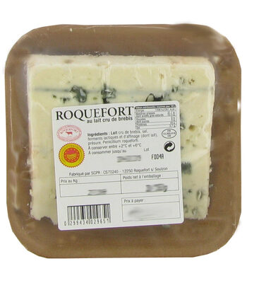 Sucre et nutriments contenus dans Societe des caves et des producteurs reunis de roquefort