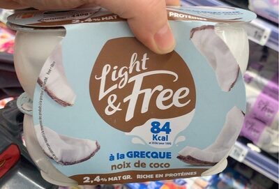 Sucre et nutriments contenus dans Light and free