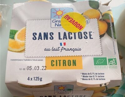 Specialite delactose citron