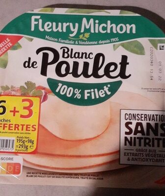 Sucre et nutriments contenus dans Fleury michon blanc de poulet